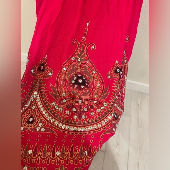 Twiggy LONDON Red Embellished Midi Skirt - Picture 4 of 6